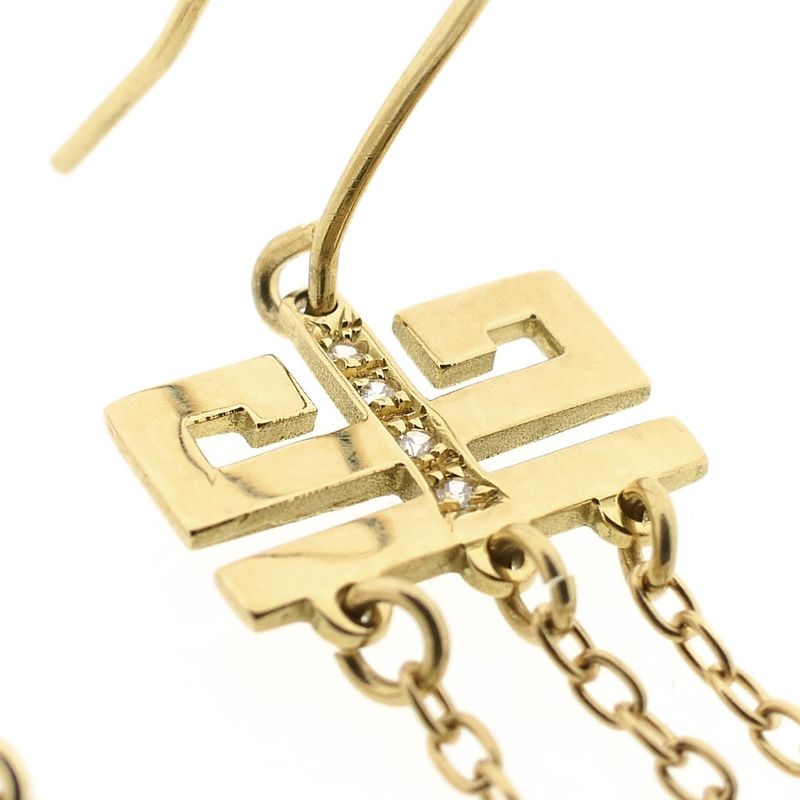Image 7 of Gold Earrings with Meander and Charms