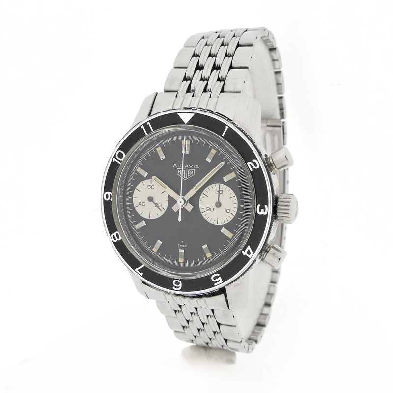 Image 2 of Heuer Autavia Chronograph 'Beads of Rice' 7763; Vintage men's watch