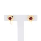Image 1 of Gold earrings with red coral