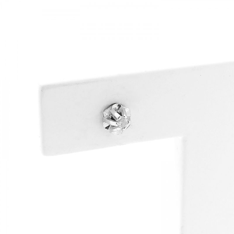 Image 4 of White gold solitaire stud earrings with diamond; 0.03 ct.