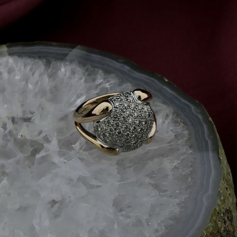 Image 2 of Rose gold ring with diamonds; approx. 0.85 ct.