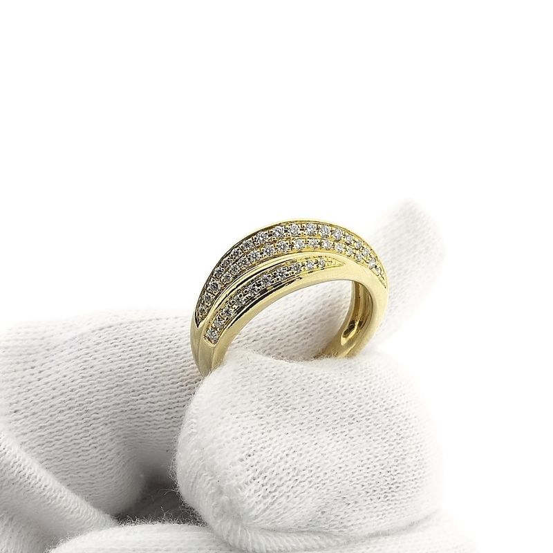 Image 7 of Gold pavé ring with diamonds; approx. 0.38 ct.