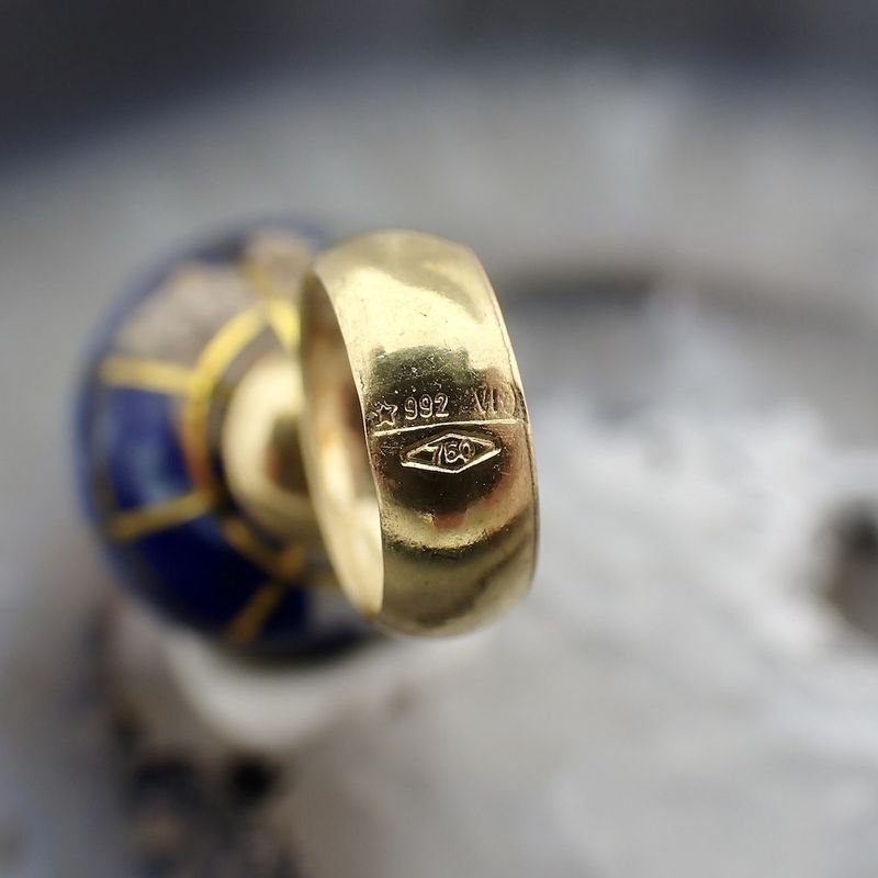 Image 5 of 18 carat gold globe pendant with enamel