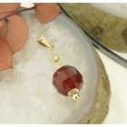 Image 2 of Vintage gold ball pendant with carnelian