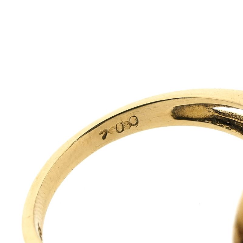 Image 6 of Gold signet ring with blue cameo and diamond | 0.04 ct.