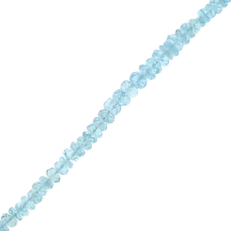 Image 7 of Gold beaded bracelet with aquamarine