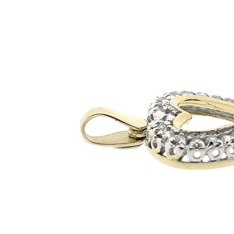 Image 4 of Two-tone gold heart pendant with zirconia; Altinbas