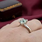 Image 4 of White gold 'Phlox' ring set with aquamarine and diamonds; Bron Jewelry