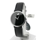 Image 1 of Movado Museum Classic; Steel women's watch with black dial and leather strap; 0607220