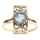 Image 3 of Retro gold ring with aquamarine