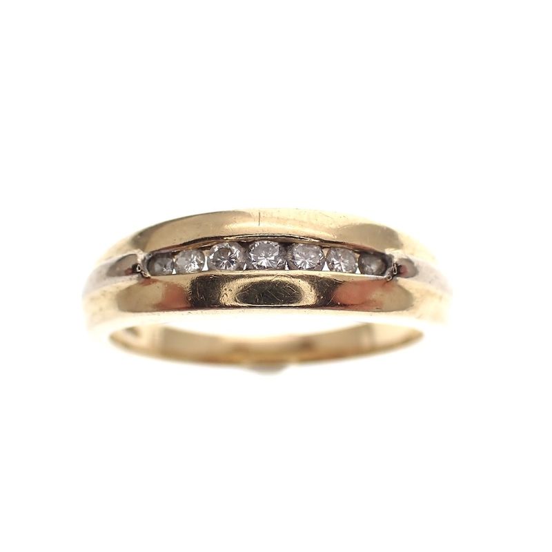 Image 2 of Gold ring with diamonds; 0.06 ct.