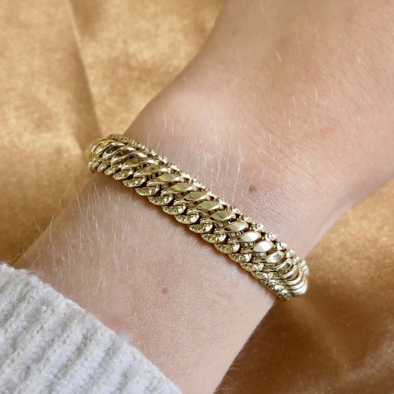 Image 9 of Gold French gourmet link bracelet | 20 cm