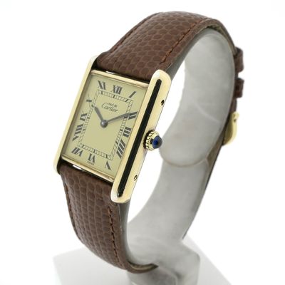 Image 2 of Cartier Tank Vermeil 'Large'; Vintage mechanical watch