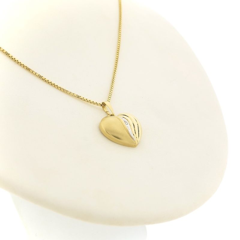 Image 5 of Gold heart pendant with diamond | 0.005 ct.