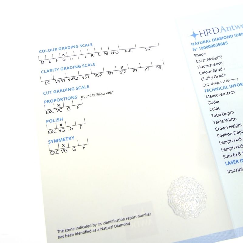 Image 10 of 0.15 ct. Brilliant cut diamond G/SI2 + HRD Certificate - Natural diamond