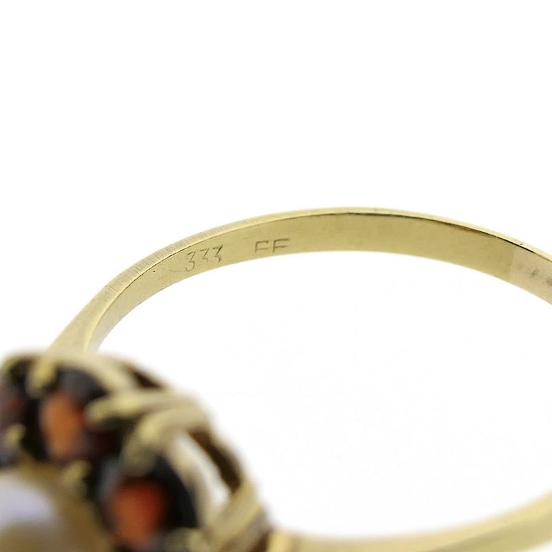 Image 6 of 8K Vintage ring with pearl and garnet