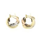 Image 11 of Tricolor gold braided stud earrings