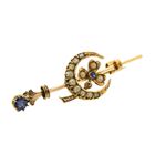 Image 3 of Vintage gold brooch with pearl and sapphire