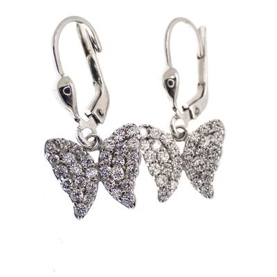 Image 2 of Silver butterfly earrings with zirconia