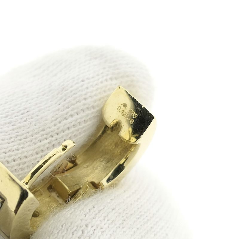 Image 6 of Gold hoop earrings with diamond; 0.32 ct.