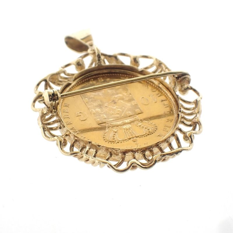 Image 6 of Gold pendant/brooch of 10 guilder coin Queen Wilhelmina 1897