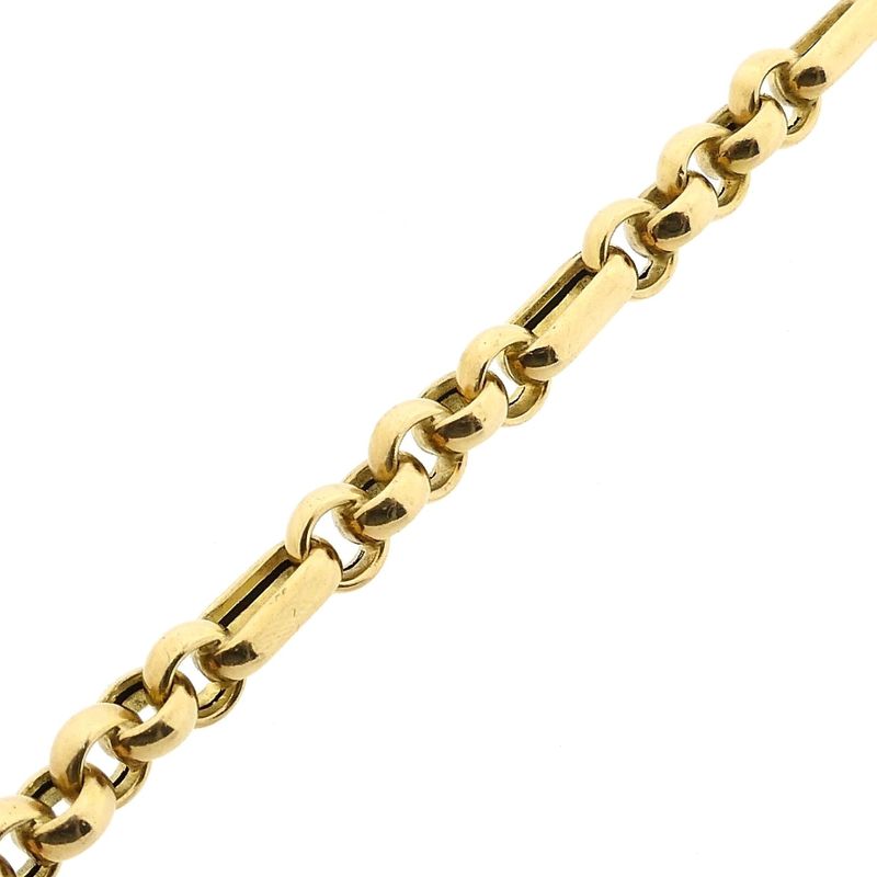 Image 9 of MGierre Bicolor Gold Figaro Chain Bracelet; 18 Karat; 21 cm