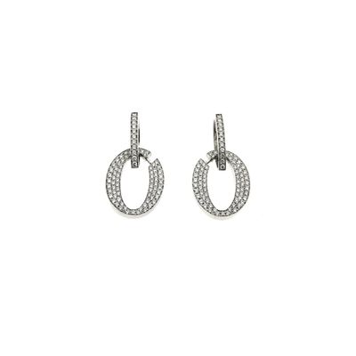 Image 1 of White gold earrings with diamonds; 1.58 ct.