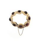 Image 4 of Antique Gold Boat Bracelet with Garnet | 18 cm