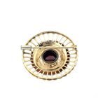 Image 7 of Two-tone gold brooch with garnet stone