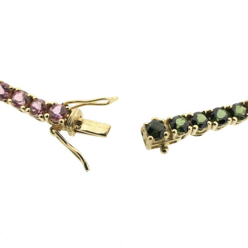 Image 4 of 9-karat tennis bracelet with multi-colored zirconia | 18.5 cm