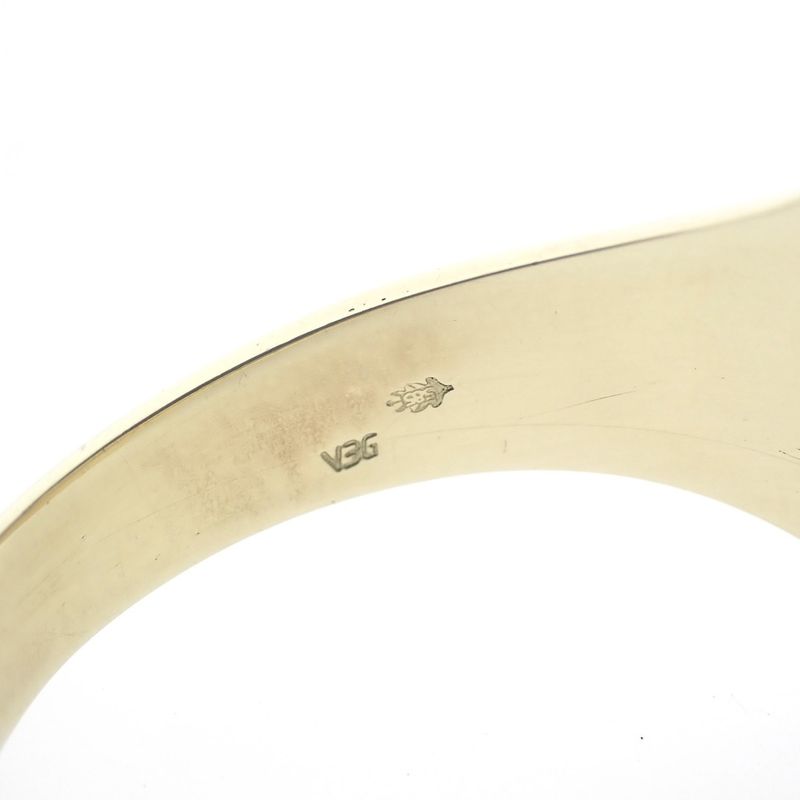 Image 7 of Gold signet ring with blue layered stone