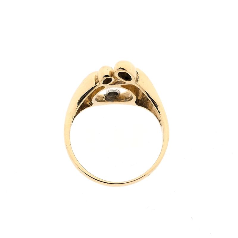 Image 6 of Golden mother-child ring with diamond; 0.06 ct.