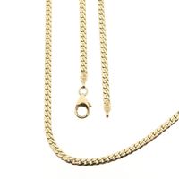 Gouden platte gourmetschakel ketting 
