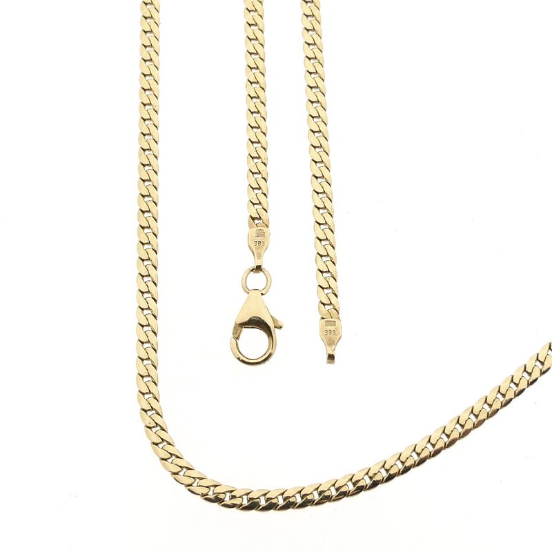 Afbeelding 1 van Gouden platte gourmetschakel ketting 
