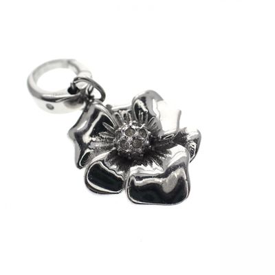 Image 1 of Silver flower pendant; Zirconia