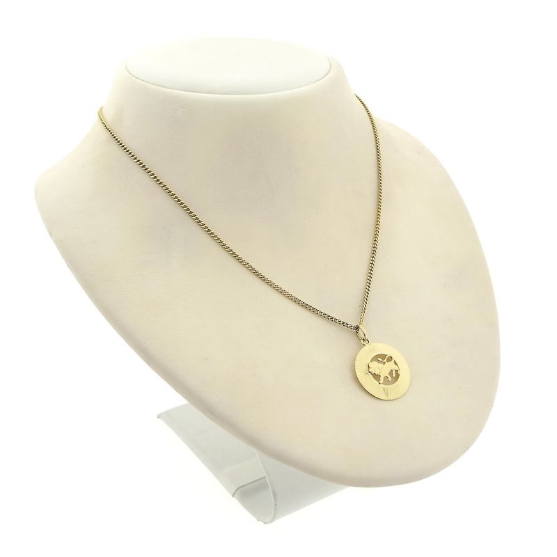 Image 10 of Fabiola gold zodiac sign pendant; Leo