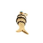 Afbeelding 9 van Gouden hanger van een vis met Turquoise