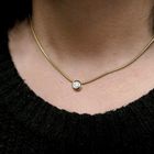 Image 10 of Gold snake link chain with diamond pendant; 0.24 ct. | 38.5 cm