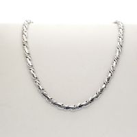 White gold fantasy link necklace | 41 cm