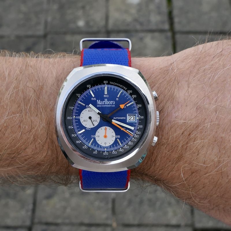 Image 21 of Marlboro World Championship Team 9801-72; Vintage Lemania 1341 chronograph men's watch