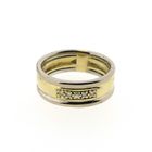 Image 4 of Bicolor wide gold ring with diamond; 0.10 ct.