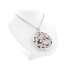 Image 5 of White gold pendant with bubbles of gemstones and diamond 7.07 ct.