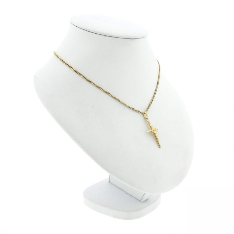 Image 6 of Gold pendant of a cross with corpus; INRI