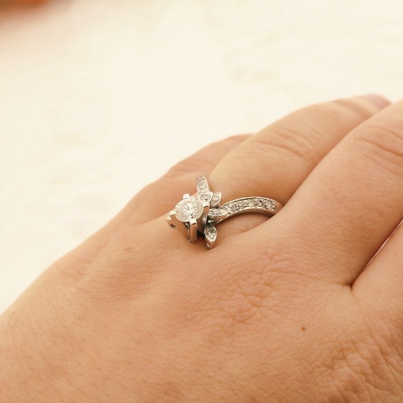 Image 4 of White gold cocktail ring with diamond | 0.76 ct.