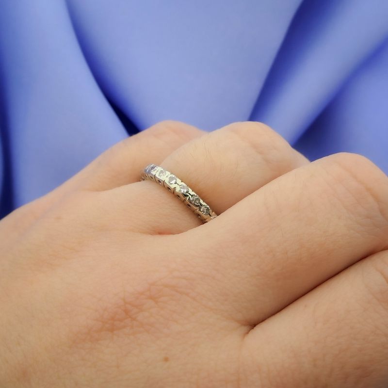 Image 6 of White gold alliance ring with diamonds; 0.50 ct.