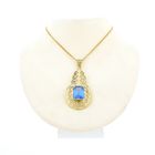 Image 4 of Gold pendant with light blue tourmaline.