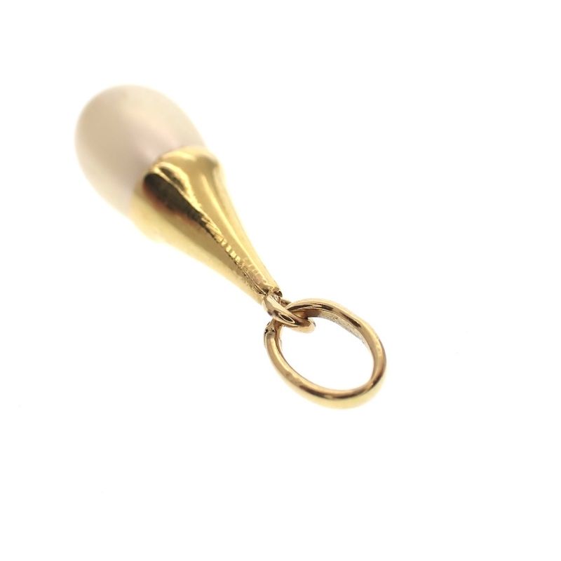 Image 5 of Gold solitaire pendant with artificial pearl