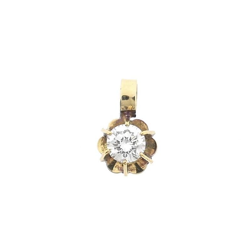 Image 1 of Vintage gold pendant with diamond 0.40 ct.
