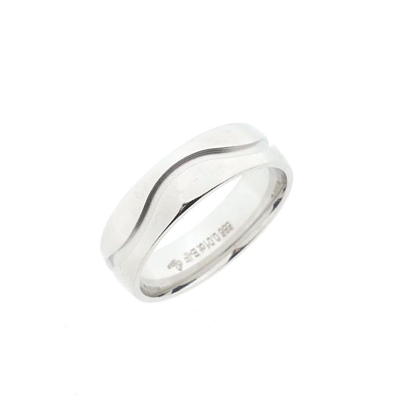 Image 7 of White gold (wedding) ring with diamond; 0.01 ct.