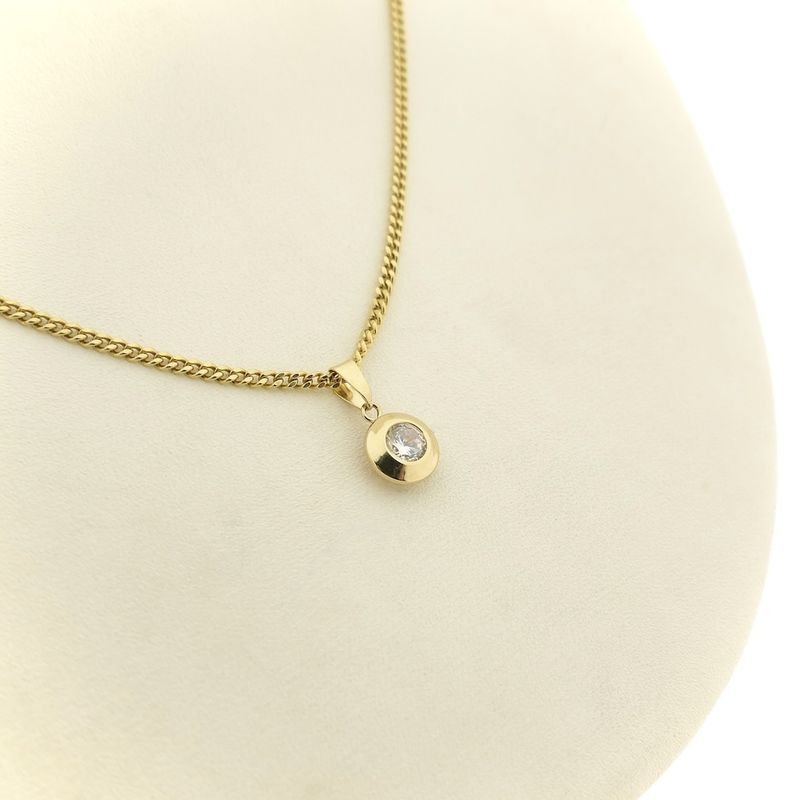 Image 11 of 9K Pendant with Zirconia | Minimalist